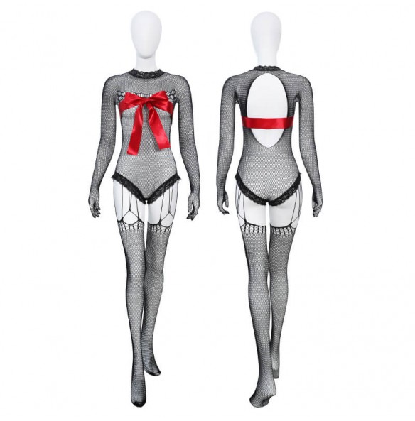 FEE ET MOI - Surprise Gift Sheer Bodystocking (Black - Red) FEE ET MOI - Surprise Gift Sheer Bodystocking (Black - Red)